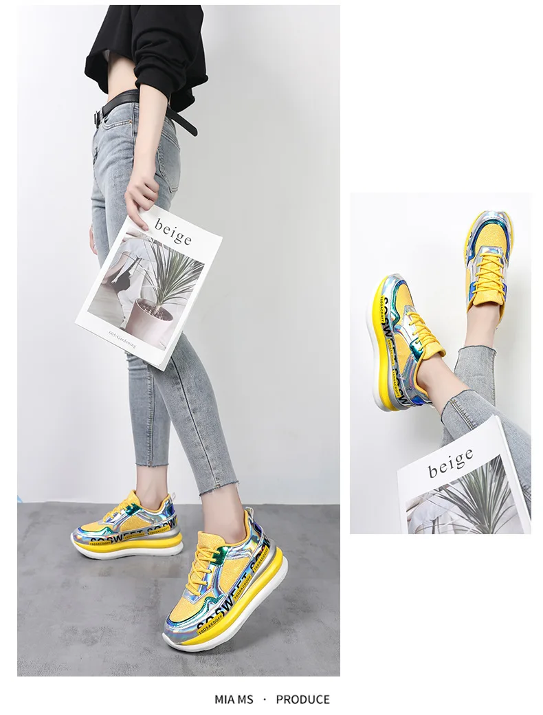 Autumn Winter Fashion Multi-color Women's Shoes PU Thick-soled Casual Fashion Waterproof Wedge with Comfortable Sports Shoes