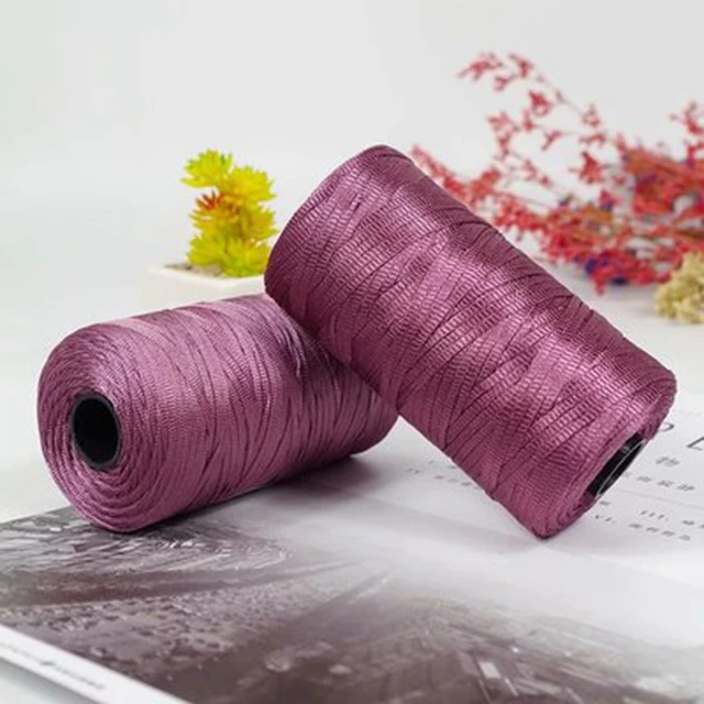 100g/reel  New Summer Crochet Yarn Satin Webbing Designed Blended Fancy Yarn for DIY Hat Handbag Thick Yarn 21