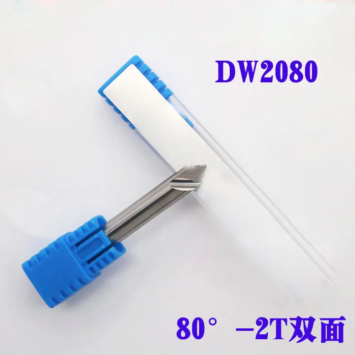 DW2080  tungsten Steel Double Groove flat drill  D6x80°x40x2T 80°-2T Carbide End Mill Angel Milling Cutter