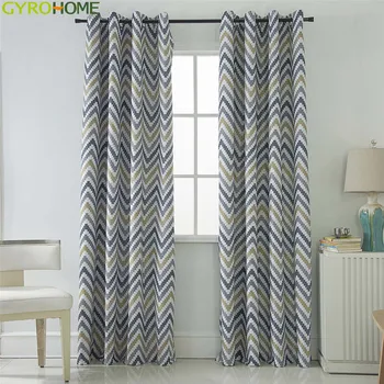 

Modern New Style Yellow Ripples Curtains FabricLiving Room Grey Blackout Drapes For Kid Bedroom Door Decor