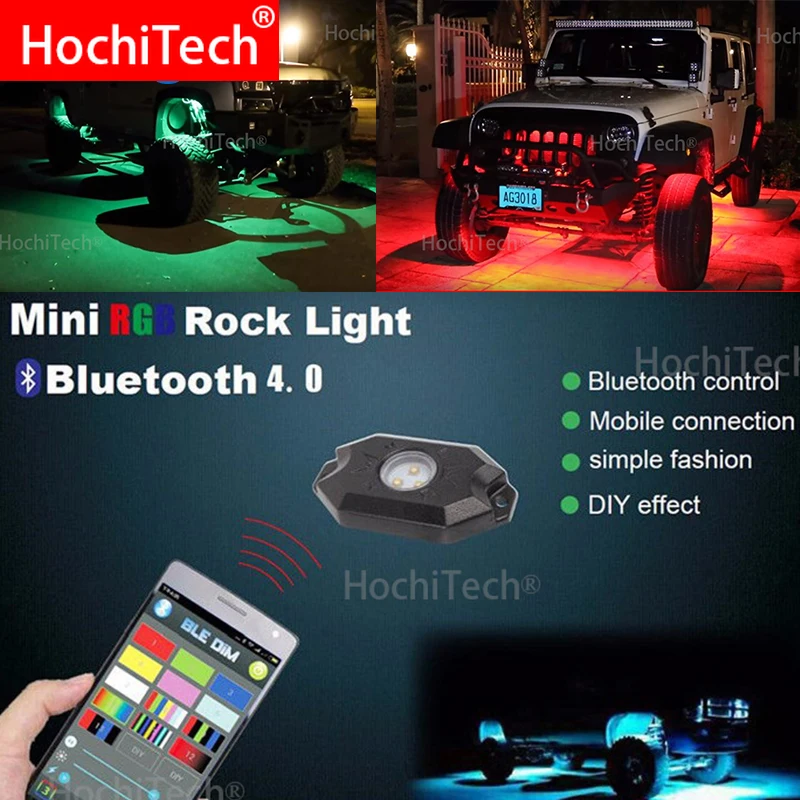 RGB светодиодные горные фонари Bluetooth управление многоцветный неоновый светодиодный фонарь комплект для GMC Sierra Truck Car ATV внедорожник автомобиль Undercar light