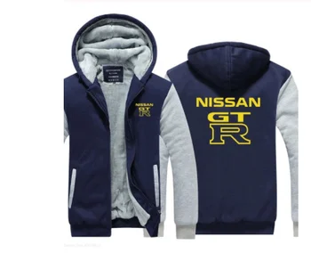 

Winter warm Hoodies new men's long-sleeved Nissan GTR sweatshirt thickening jacket plus size male GT-R jacket regular fabric