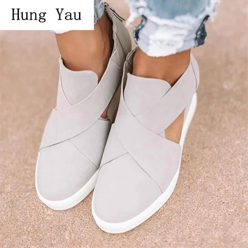 

Woman Sandals Shoes Summer Wedges Platform Zip Gladiator Casual Shoes Flat Female Fashion Plus Size 35-43