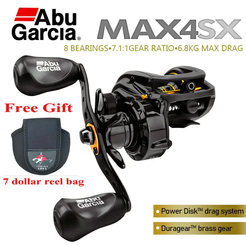 Abu Garcia MAX4SX Baitcasting Fishing Reels 8BB Gear Ratio7.4:1 Max  Drag6.8kg Metal Spool Casting Reel Fishing Wheels Waterproof