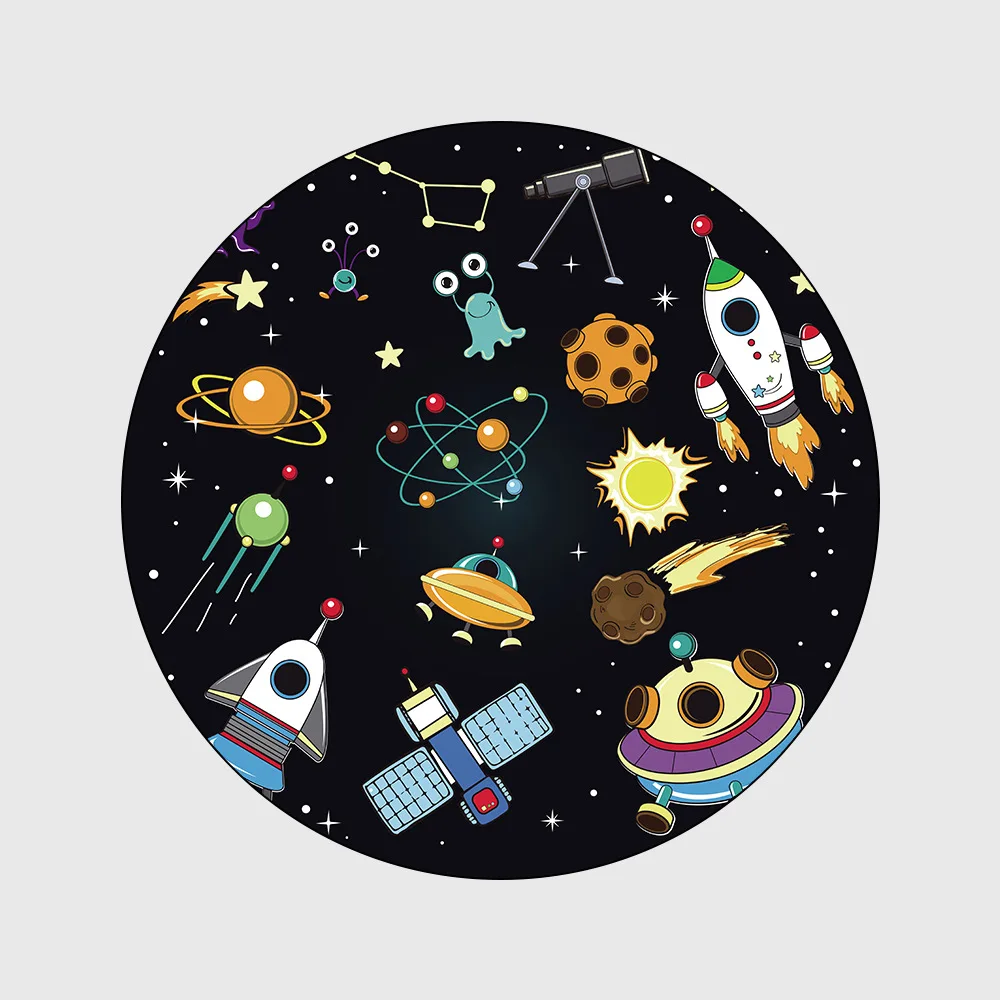 Cartoon Space Planet Spacecraft kids round rug for children home Living Room Bedroom Chair Non-slip Round Land Pad Carpet Cartoon Space Planet Spacecraft kids round rug for children home Living Room Bedroom Chair Non-slip Round Land Pad Carpet