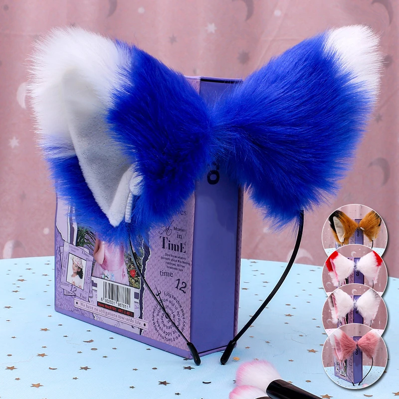 Cosplay Party Head Band Costume Cat Fur Ear Hair Wear Hair Hoop Women Girls Hairpin Plush Headbands Handmade Hairband Headwear