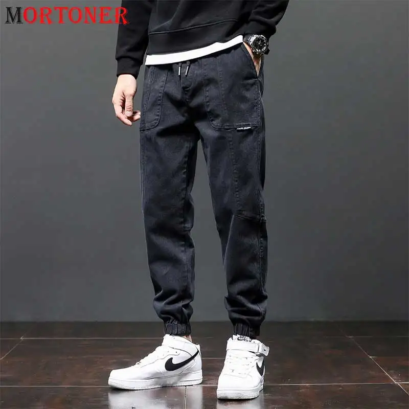 

Hip Hop Cargo Joggers Pants Men Youth 2021 Spring New Denim Overalls Sports Harness Feet Harlan Casual Trousers Pantalon Homme