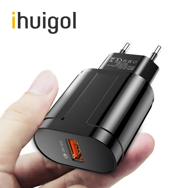Ihuigol 18 Вт QC3.0 USB быстрое зарядное устройство для iPhone 11 Pro Max X Samsung S8 S9 Huawei