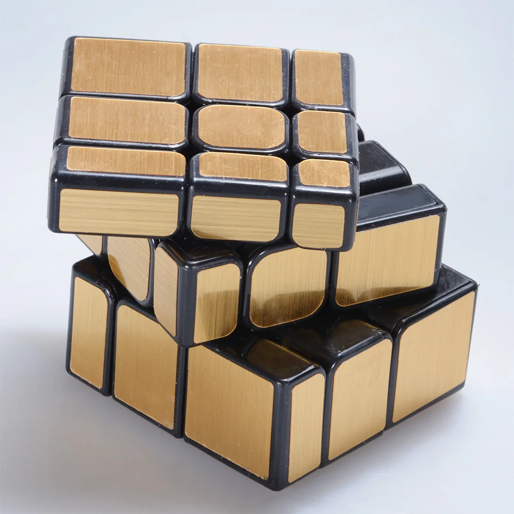 Мозговой Прорезыватель матовый стикер черный фон крученое зеркало S 3x3 скоростной куб золото