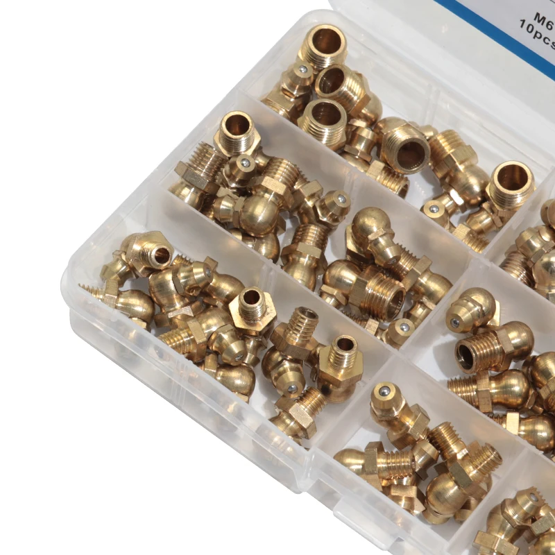 95 шт. латунные прямые и 90 45 градусов смазочные соски M6 M8 M10|grease nipple fitting|nipple fittingsgrease