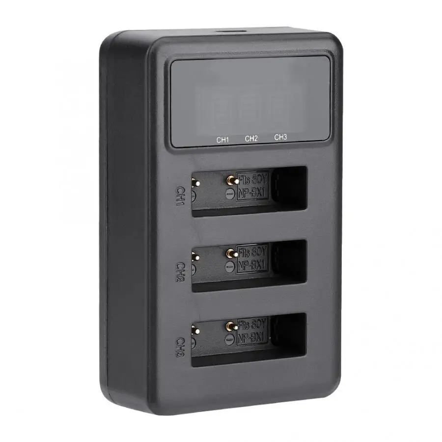 Зарядное устройство для экшн-камеры, 3 слота, зарядка через usb, черный аксессуар для sony NP-BX1
