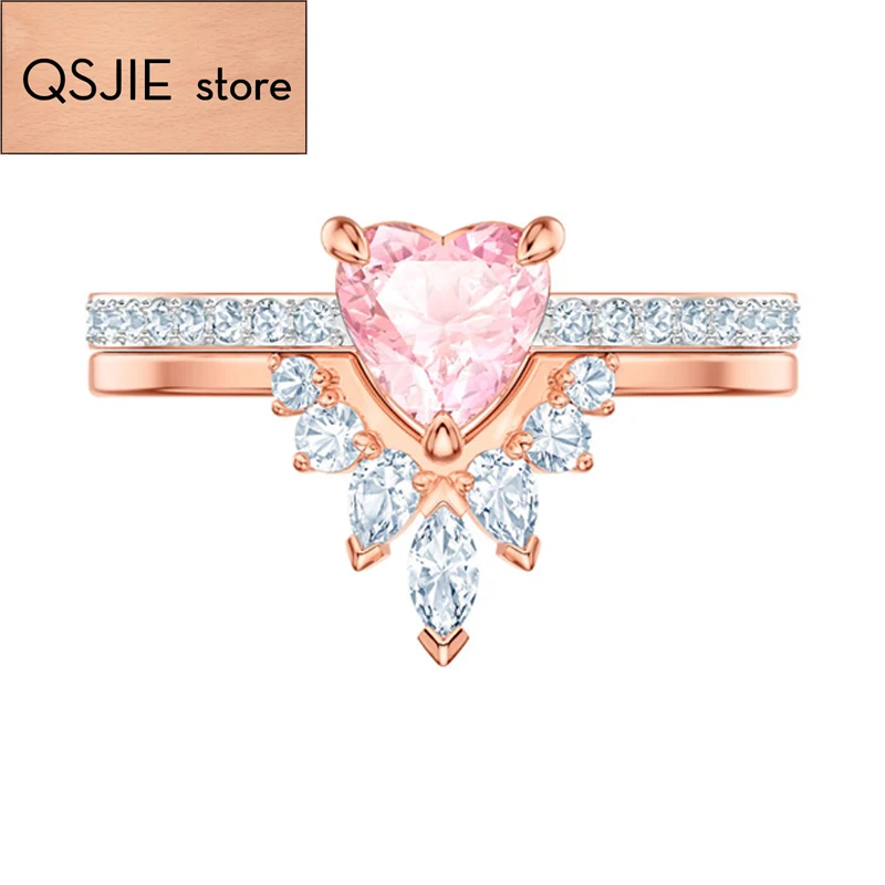 High quality SWA, heart-shaped double layer and fashionable ladies ring