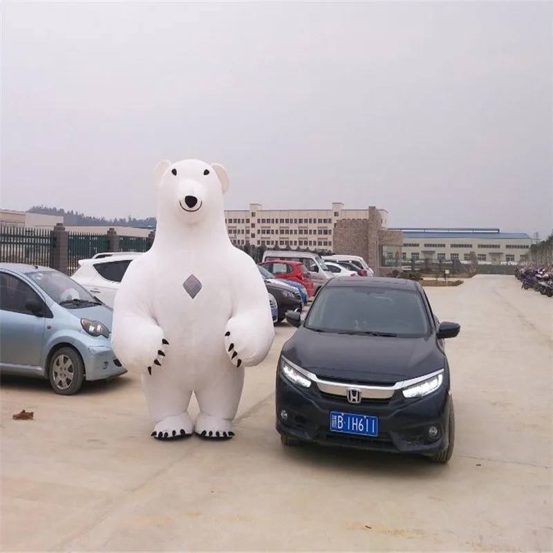 New 2.8m Polar Bear Inflatable Mascot Costume Suits Cosplay Party Game Dress Advertising Dress Outfits Carnival Halloween Adults