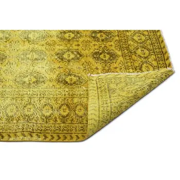 

Handmade Yellow Vintage Overdyed Turkish Area Rug 183x270 Cm-6'0''X8'10''