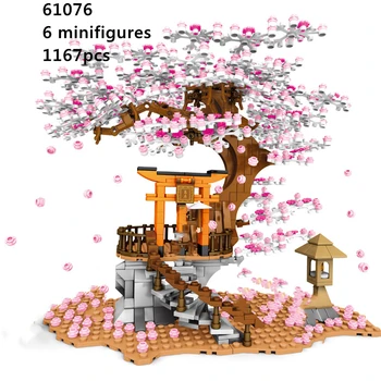 

2020 New Girl Toy Bloques Compatibles Small Building Blocks Cherry Blossom Street View Child Gift Speeltje Building Block Toy