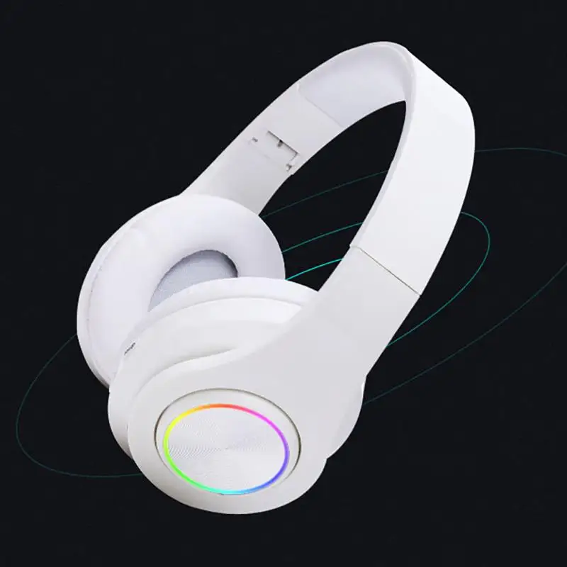 Беспроводная Bluetooth-гарнитура со светодиодной подсветкой 5 0 складные игровые