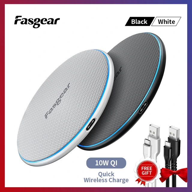 Fasgear 10w Qi Quick Charging Wireless Fast Charger Usb Type C Induction For Iphone Samsung Xiaomi Charger Adapter 2pcs Lot Aliexpress Mobile