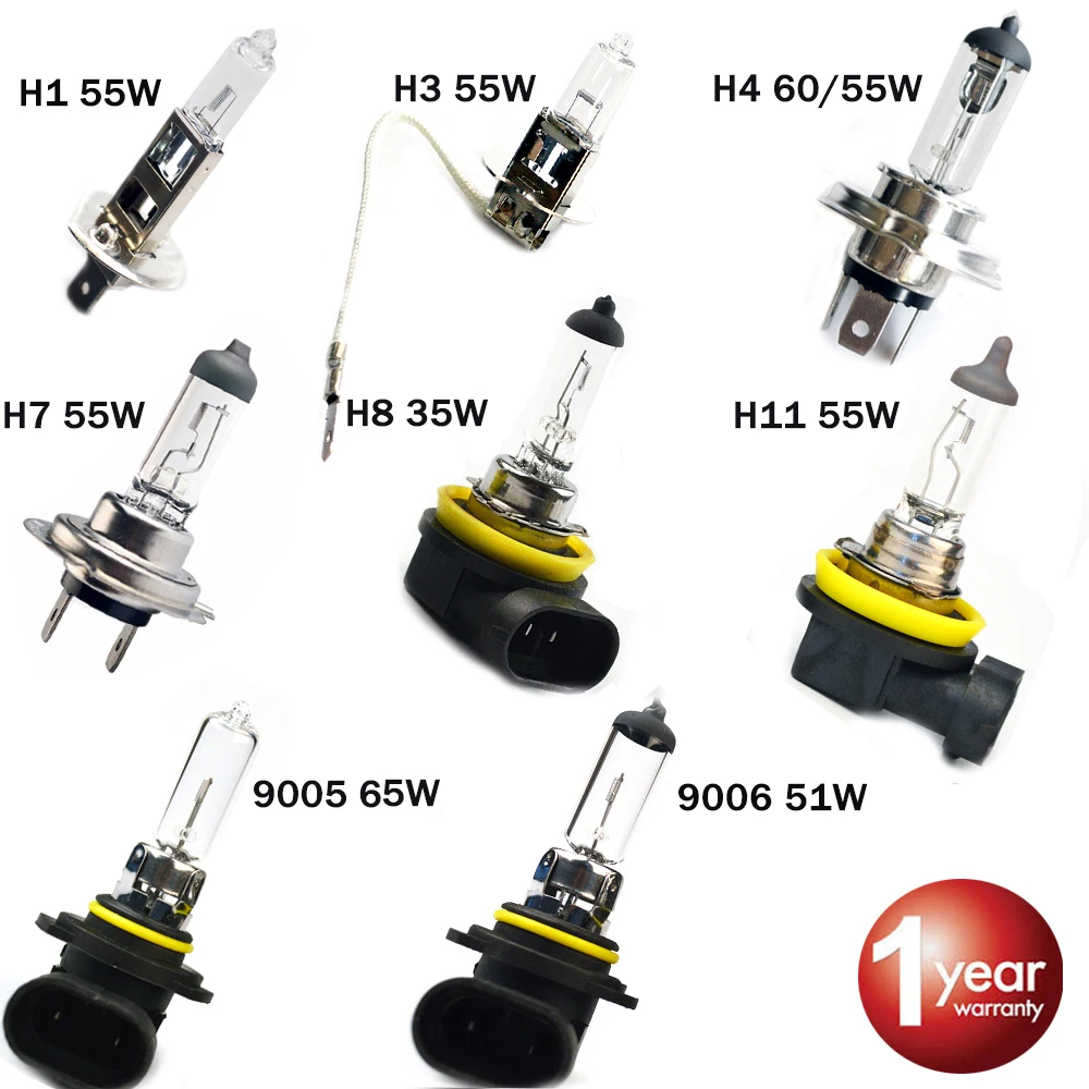 Flytop coche faro Super brillante bombilla halógena 1 Uds H1 H3 H4 H7 H8 H11 9005 HB3 9006 HB4 12V 12V 4000K claro luces antiniebla lámpara