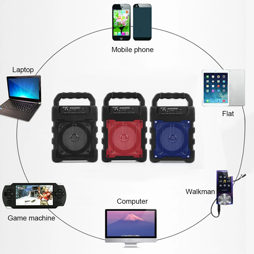 Портативная уличная Беспроводная Bluetooth колонка саундбар стерео сабвуфер с