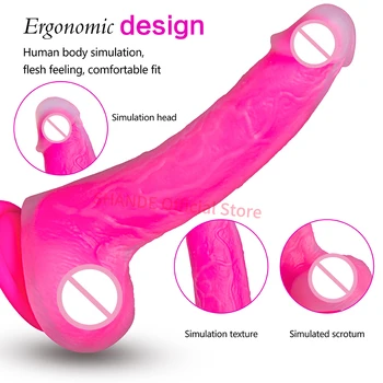 SHANDE Big Dildo Suction Cup Realistic Penis Soft Long Dildos for Women Silicone Huge Dick Female Adult Sex Toys Built-in Keel 5