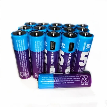

16Pcs/Lot New 1.5V AA rechargeable battery 1300mwh USB Ni-Zn rechargeable battery for wireless microphone toys
