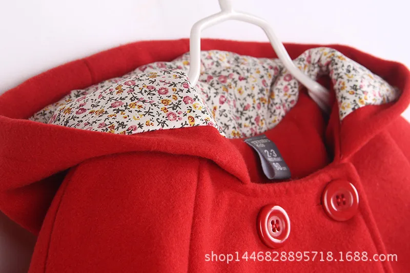 Girls Woolen Coat European And American Style Woolen Cloth GIRL'S Coat Autumn And Winter New Style Kids' Coat