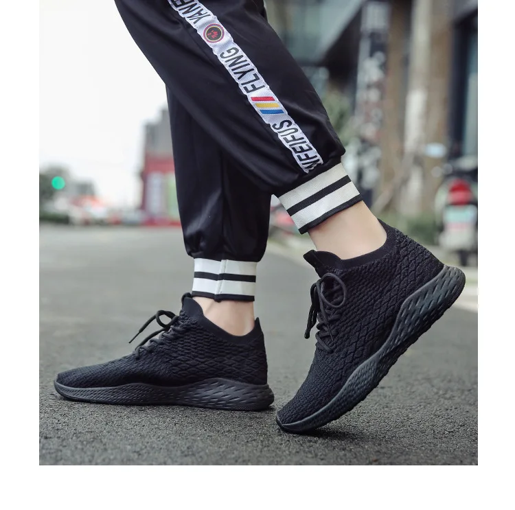 Тип высококачественных летающих тканых кроссовок; Sapatos masculinos; нескользящая мужская обувь на шнуровке; повседневная обувь для бега