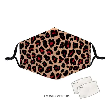 

Cotton Printing Reusable Mouth Face Mask with 2 Activated Carbon Filter Windproof Mouth-muffle for Men Women Fashion Face Mask