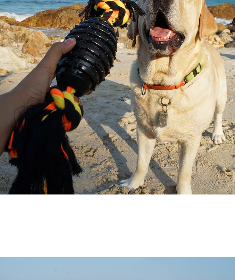 Pet dog toy knitting knot toy rubber toy large Labrador interactive hemp rope molar dog toy