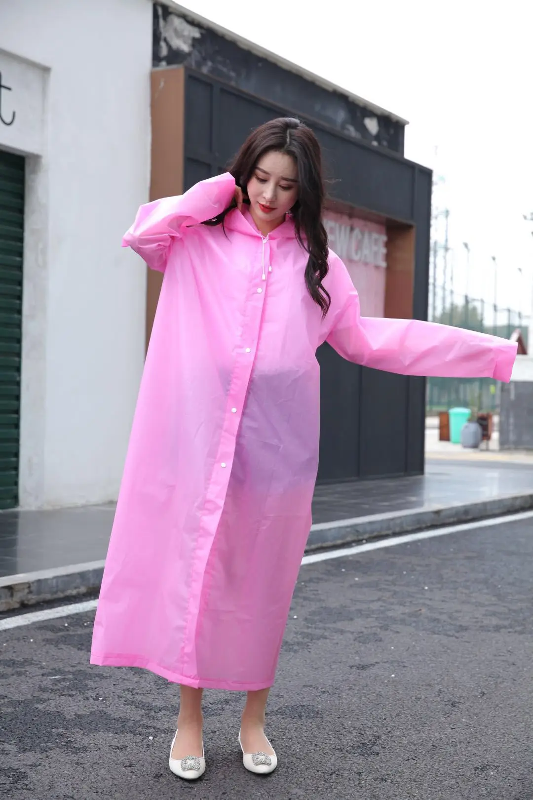 Eva Lightweight Fashion Environmentally Friendly Raincoat for Both Men And Women Adult Hiking Travel Extra-large Lengthen Non-Di