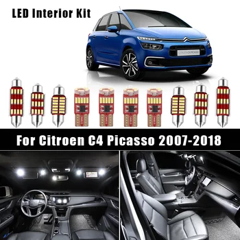

White Canbus Car LED Bulbs Interior Dome Map Light Kit For Citroen Accessories For C4 Picasso For C4 Grand Picasso (2007-2018)