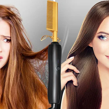 

Electric Hair Curler Comb Multifunctional Wet and Dry Hair Use Hair Curling Iron Straightener New LDO99