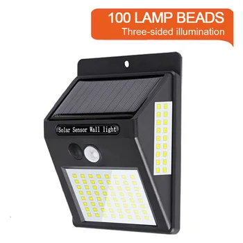 

100 LED Solar Light Outdoor Solar Garden Lamp PIR Motion Sensor Solar Powered Sunlight Waterproof for Street Decoration