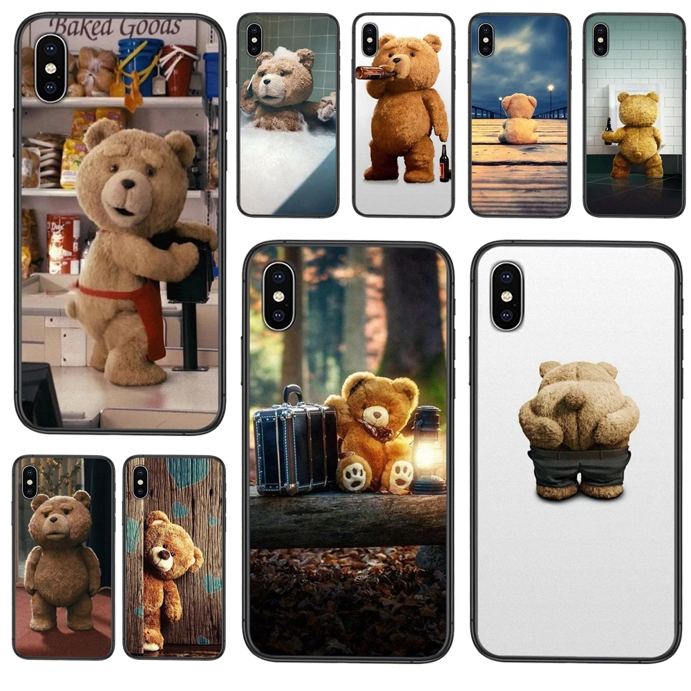 Мобильный телефон из ТПУ для Huawei P50 P40 Lite E P 40 P40Lite Pro 2019 2020 2021 с изображением мишки