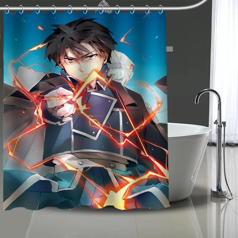 

Горячая Распродажа Custom Fullmetal Alchemist занавеска для душа s Сделай Сам занавеска для ванной Ткань моющийся полиэстер для ванной художественный Декор