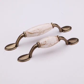 

Bronze Ceramic Handle European Style Simple Cabinet Handle Modern tian yuan ju Door Handle Vintage Drawer Handle Small