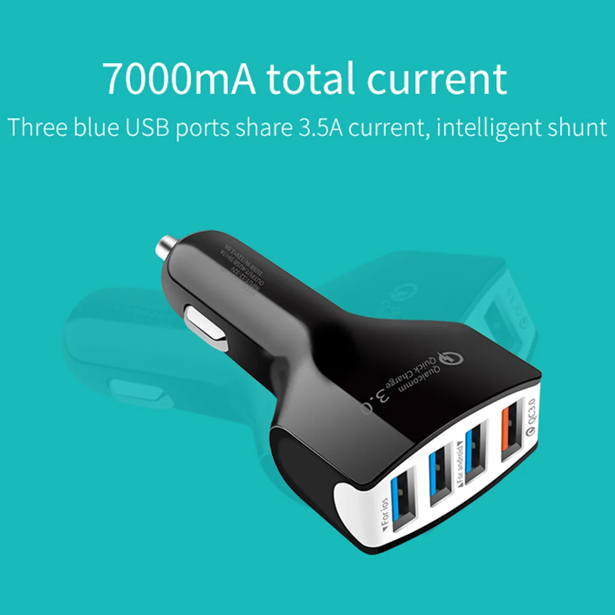 4 порта USB Автомобильное зарядное устройство гнездо адаптер для мобильного телефона Быстрая зарядка 3,0 5 в 9 в 12 В быстрое USB зарядное устройство для iphone для samsung xiaomi