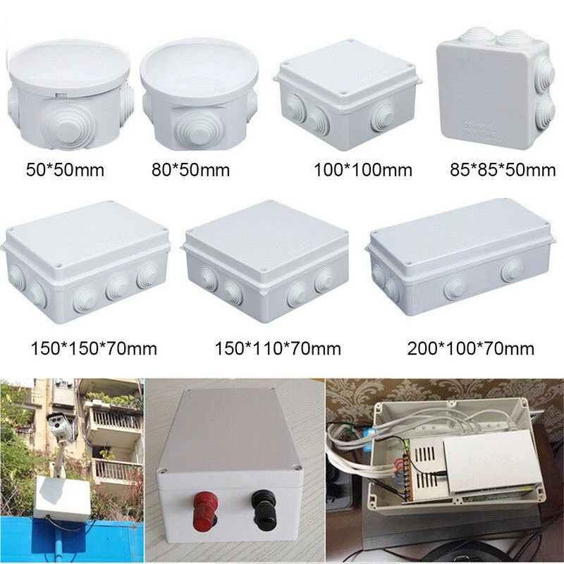 

1PC New ABS Plastic Outdoor Cable Case IP65 IP66 Waterproof Junction Box DIY Outdoor Electrical Connection Box Cable Branch Box