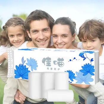 

Toilet Roll White Family Soft 12pcs/Suit Thickening Durable Toilet Paper Security Tampon Butt Hotel Wood Pulp