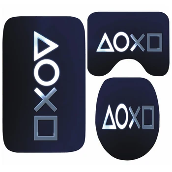

Funny Non Slip Shower Mat for Bathroom Playstation Controller Buttons Gaming Toilet Rug Carpet Game Gamer Floor Mat Set Bathroom