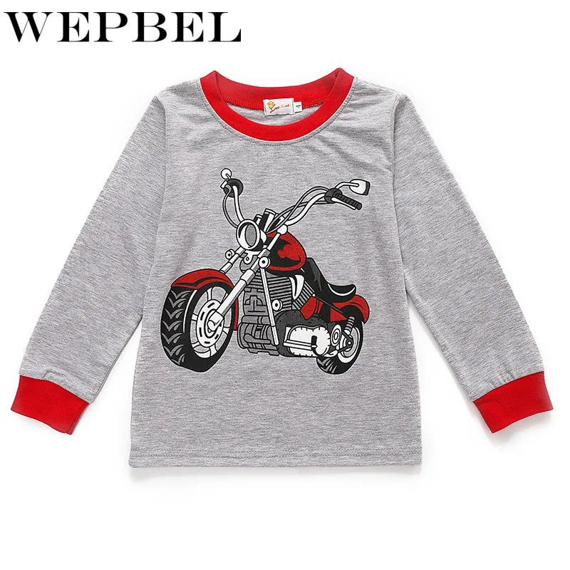 WEPBEL/Пижама для мальчиков Хлопковая пижама с длинными рукавами для маленьких детей