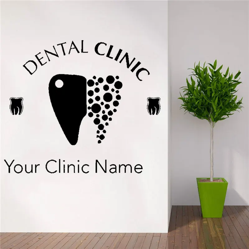 

Dental Care Wall Stickers Vinyl Stomatology Dentist Tooth Dental Clinic Logo Emblem Teeth Hospital Decals Bathroom Decor DW12578