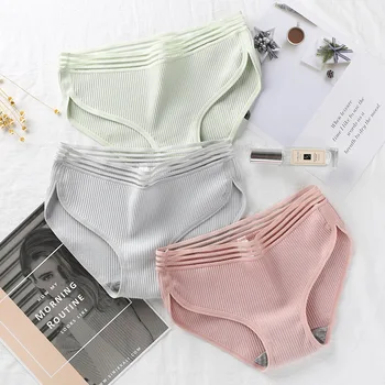 

Women's Sexy Ladies Underwear Woman Panties Fashion Lace Briefs High Quality Cotton Low Waist Cute Women Breathable Underpants