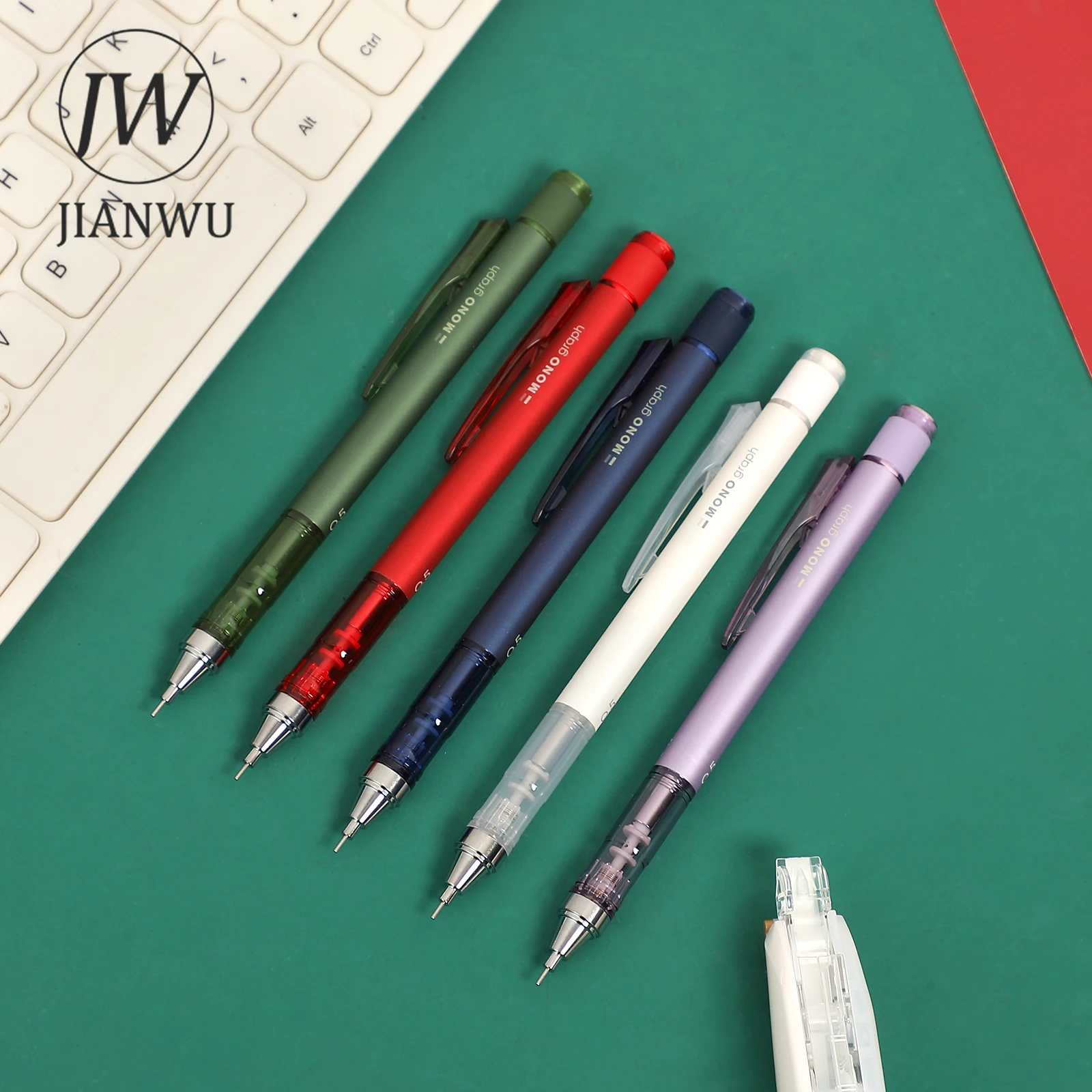 JIANWU 1 шт. винтажный механический карандаш металлический однотонный пуш-ап для