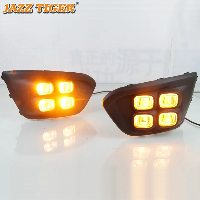  JAZZ TIGER Yellow Turn Signal Function Waterproof 12V Car DRL Lamp LED Daytime Running Light For Ki - 4000203670516