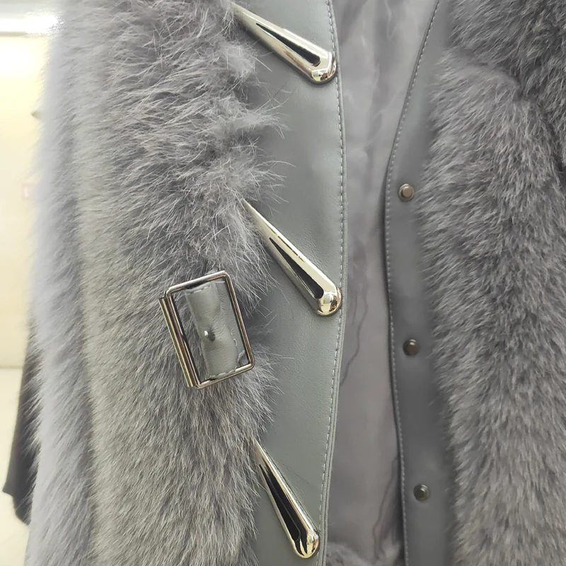 Latest fashion design Women's Winter Real Fur Coat High Quality Natural Fox Fur Vest  Luxurious Warm Sleeveless 7 colors jacket