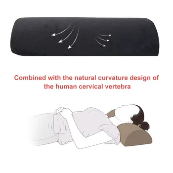 

Half Moon Bolster Semi-Roll Pillow Ankle Support Lumbar Neck Pain Relief Memory Foam Pad For Drop Ship