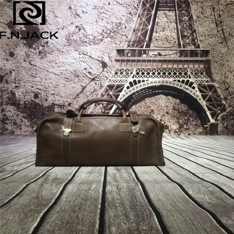 F.N.JACK Cheap Cool Four Seasons Universal Travel Bag with Top Cowhide Mad Horsehide Leisure and Fashion Travel Bag