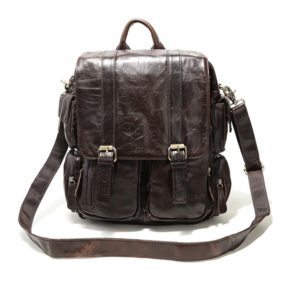 Bolso Hombre Cuero Genuino De Hombro Sac a Dos Homme Voyage непроницаемый винтажный Cuir Marron Lux мужской рюкзак