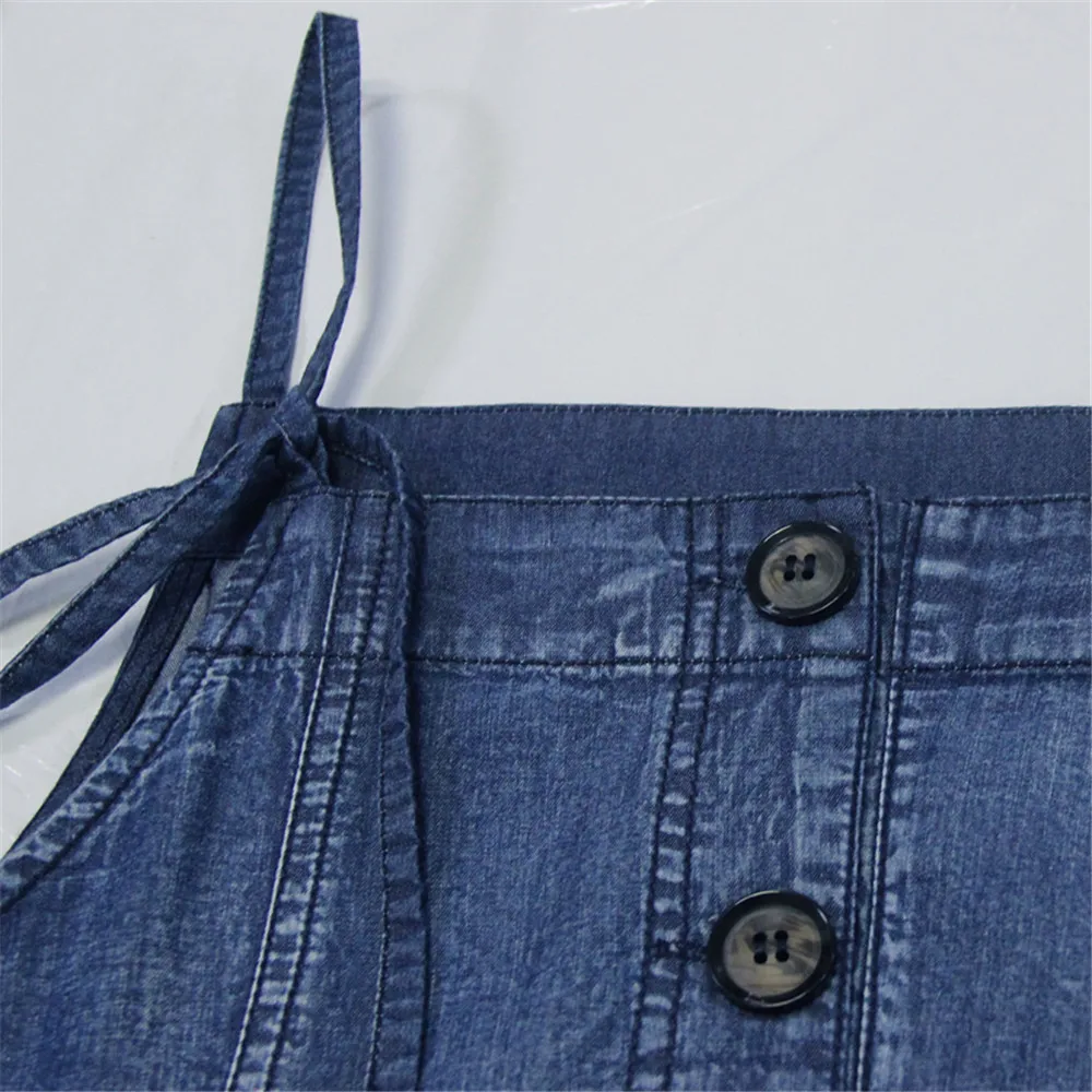 Vintage Denim Women's Dress 2019 Embroidery Braces Dresses Asymmetrical Long Women Strap Dress Vestidos A82193 Draped Dress (22)